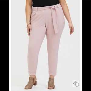 Torrid Mauve Pink Tapered Pant with Sash